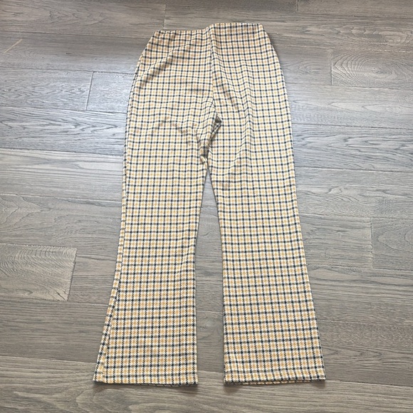 Urban Outfitters |Cara High-Waisted Kick Flare Pant Yellow Checkered Size Medium - Picture 12 of 12